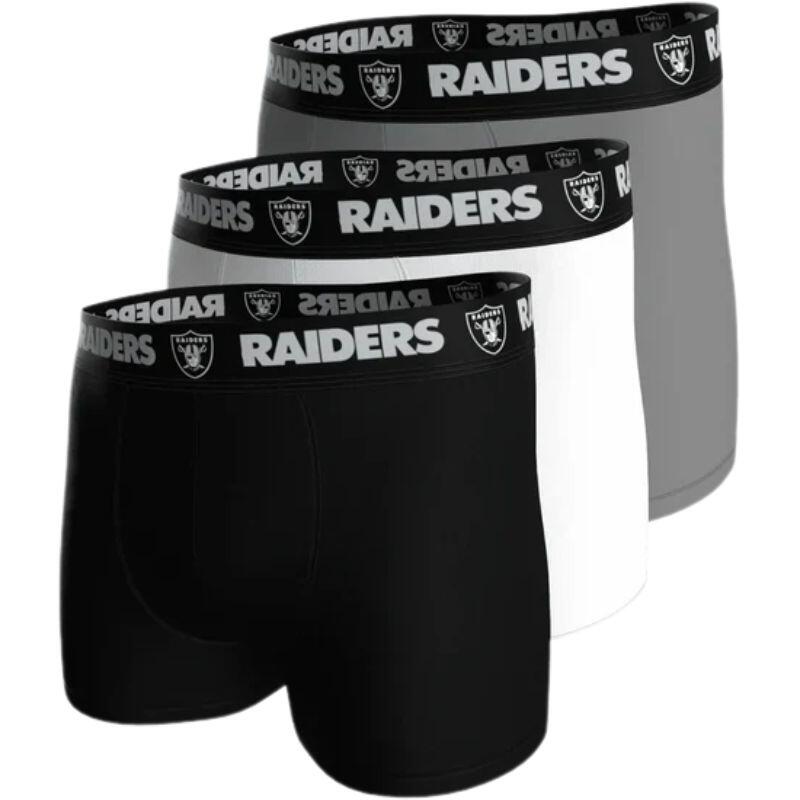 Nfl - Nfl Las Vegas Raiders 3-pack 95% Cotton Boxers | Black/white/grey Size L - Caleçon - Blanc - Grand - Decathlon