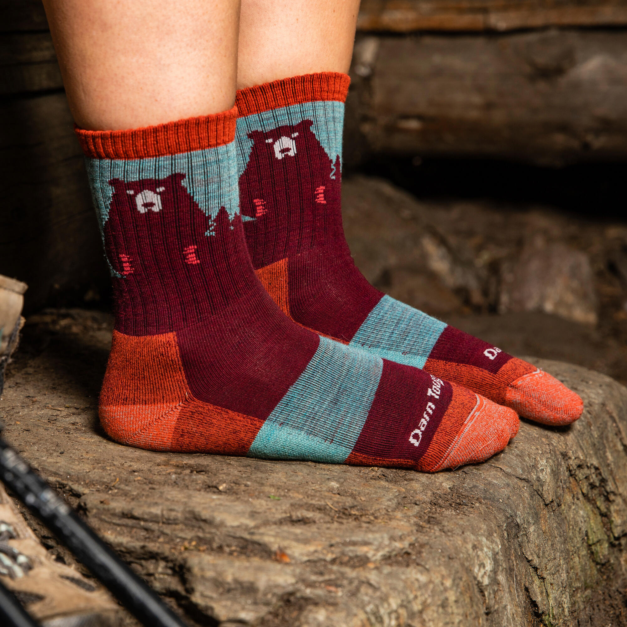 Darn Tough Chaussettes Femme Randonnée Motif Ours Laine Mérinos Originales 3/5