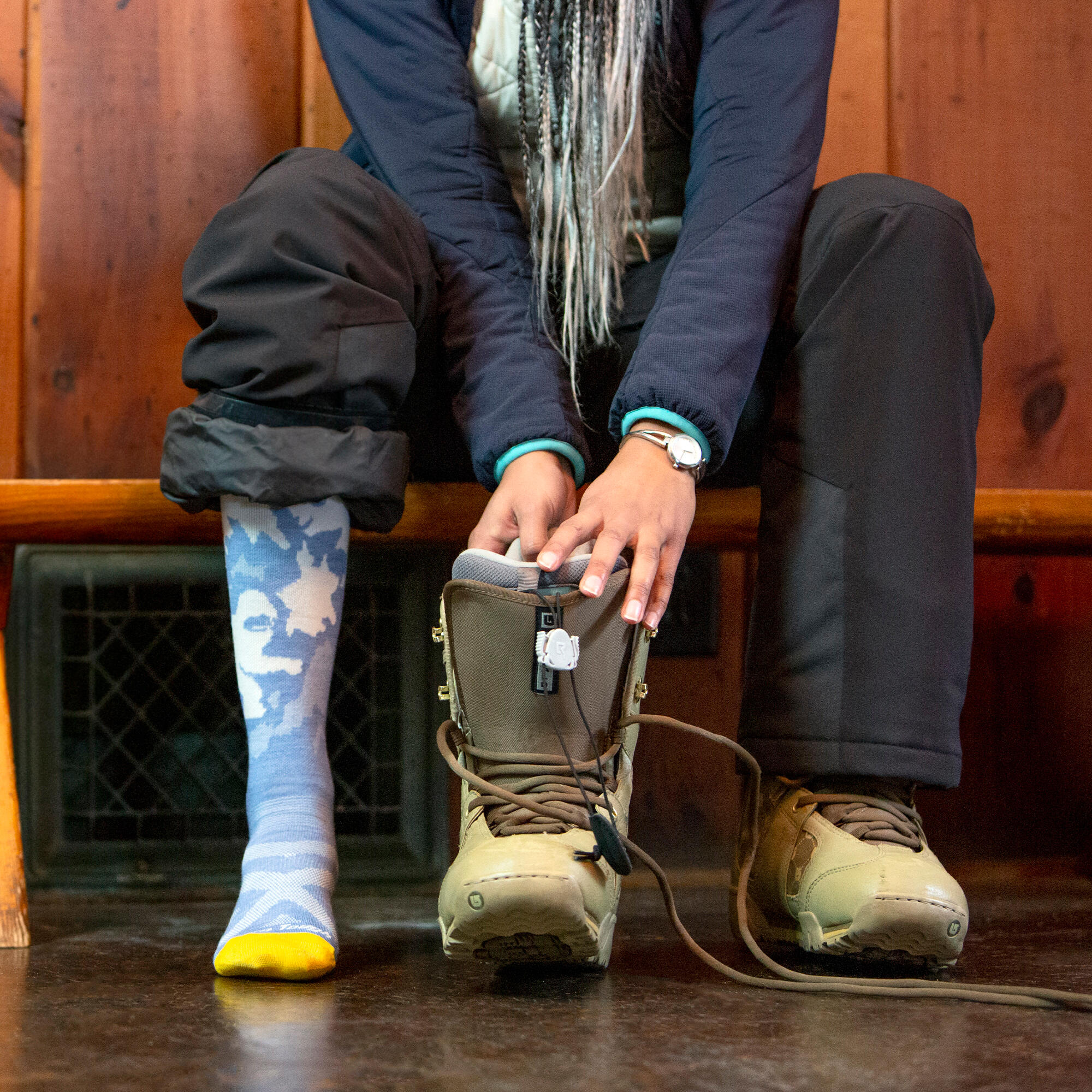 Darn Tough Chaussettes Femme Mi-Mollet Motif Légères Ski Snowboard Laine 5/5