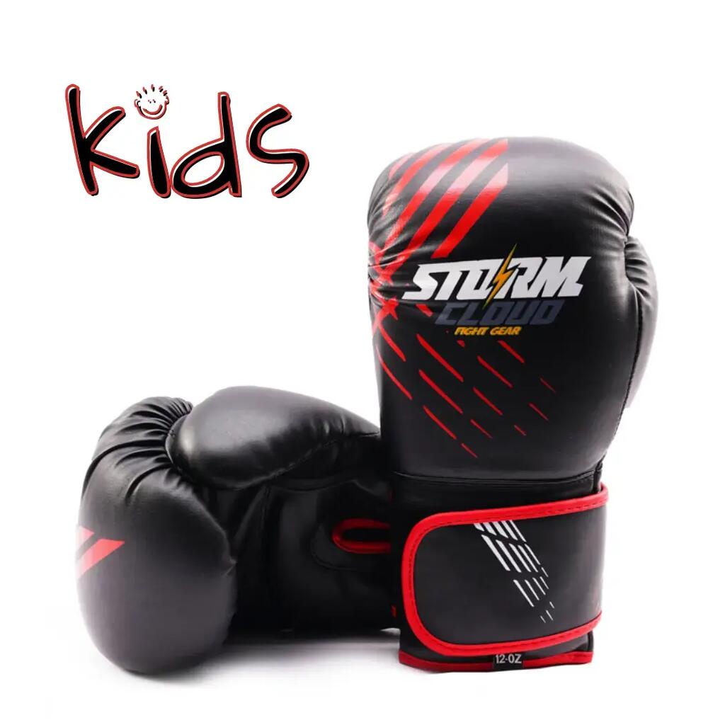 StormCloud Lynx Kids Boxing Gloves Black/Red 6oz