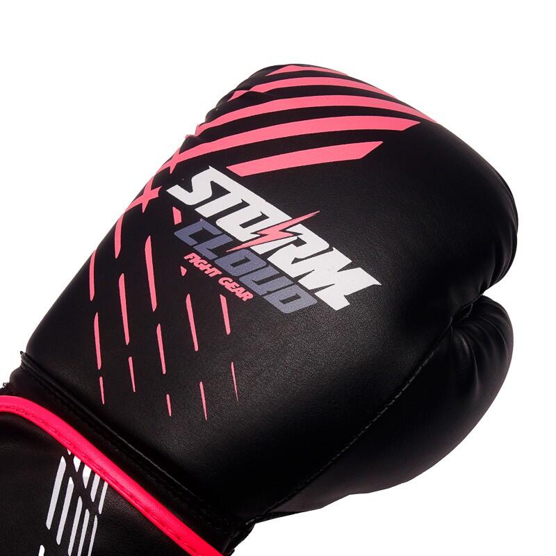 Rękawice bokserskie do sportów walki StormCloud Lynx dziecięce czarno-różowe 6oz 3/7