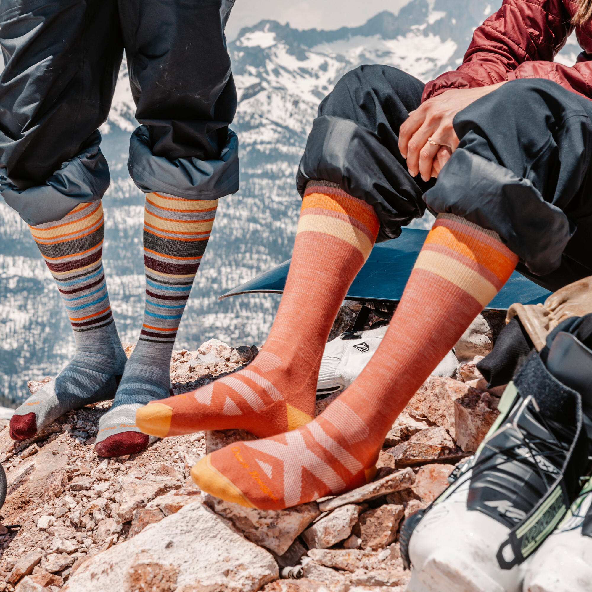 Darn Tough Chaussettes Femme Mi-Mollet Ski Snowboard Rayées Laine Mérinos 5/5