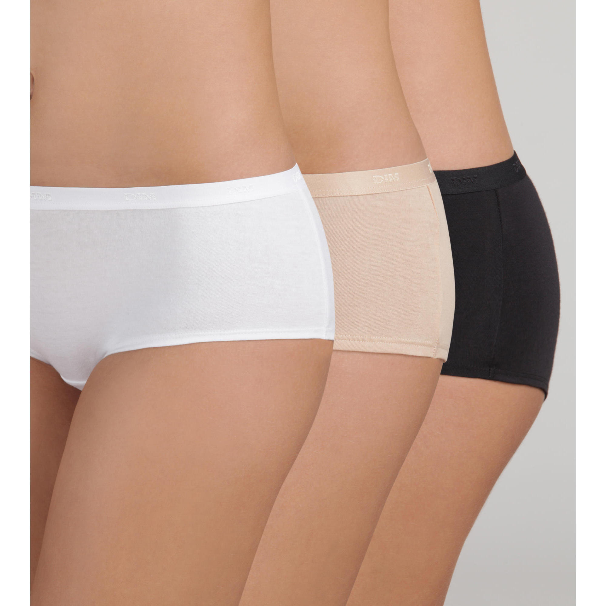 Dim - Lot De 3 Boxers Femme Les Pockets Coton - Caleçon - Blanc - 46 L/xl - Decathlon