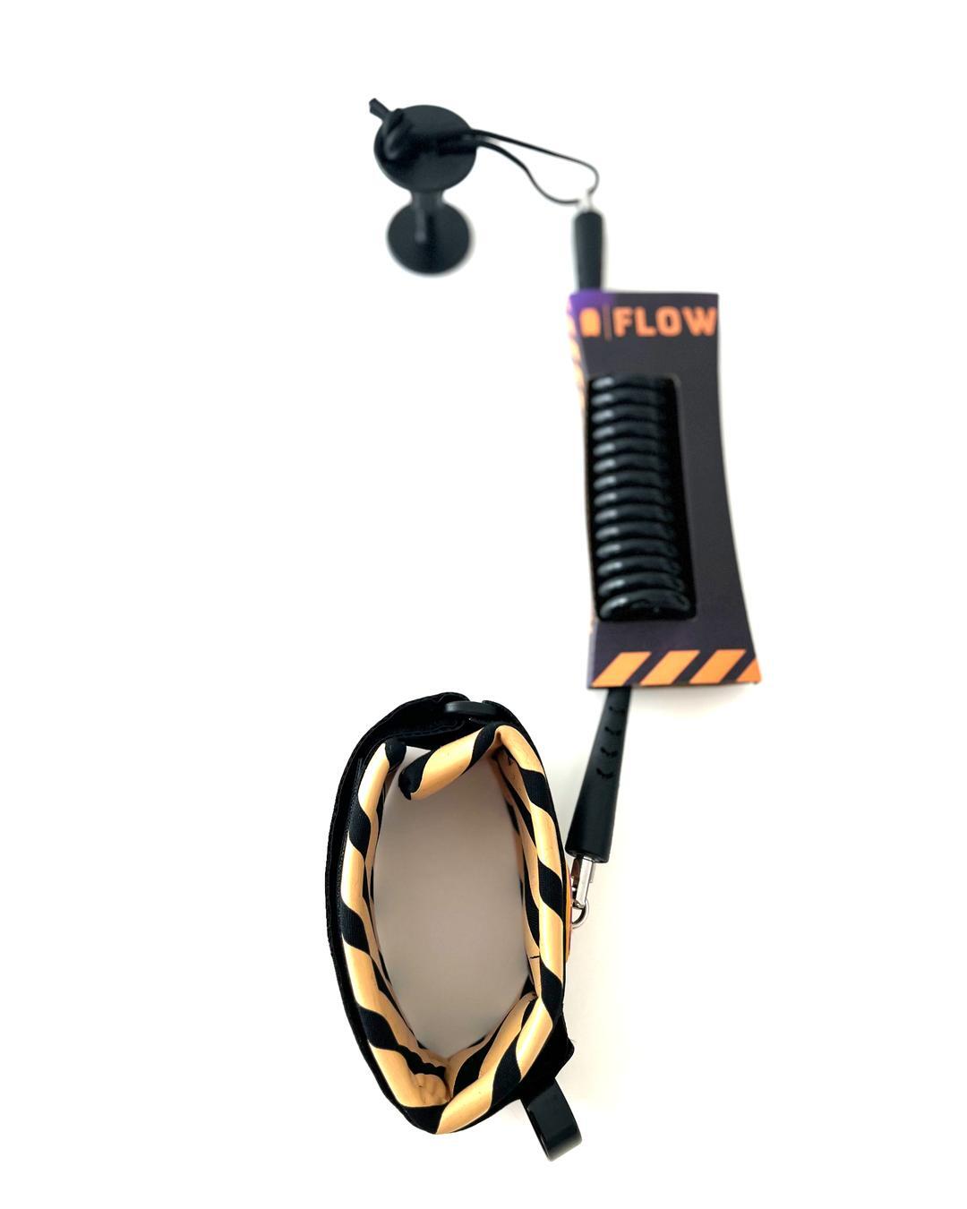Leash Bodyboard 7mm, Bicep, Ultra-Leve, Preto/Tangerina 2/4