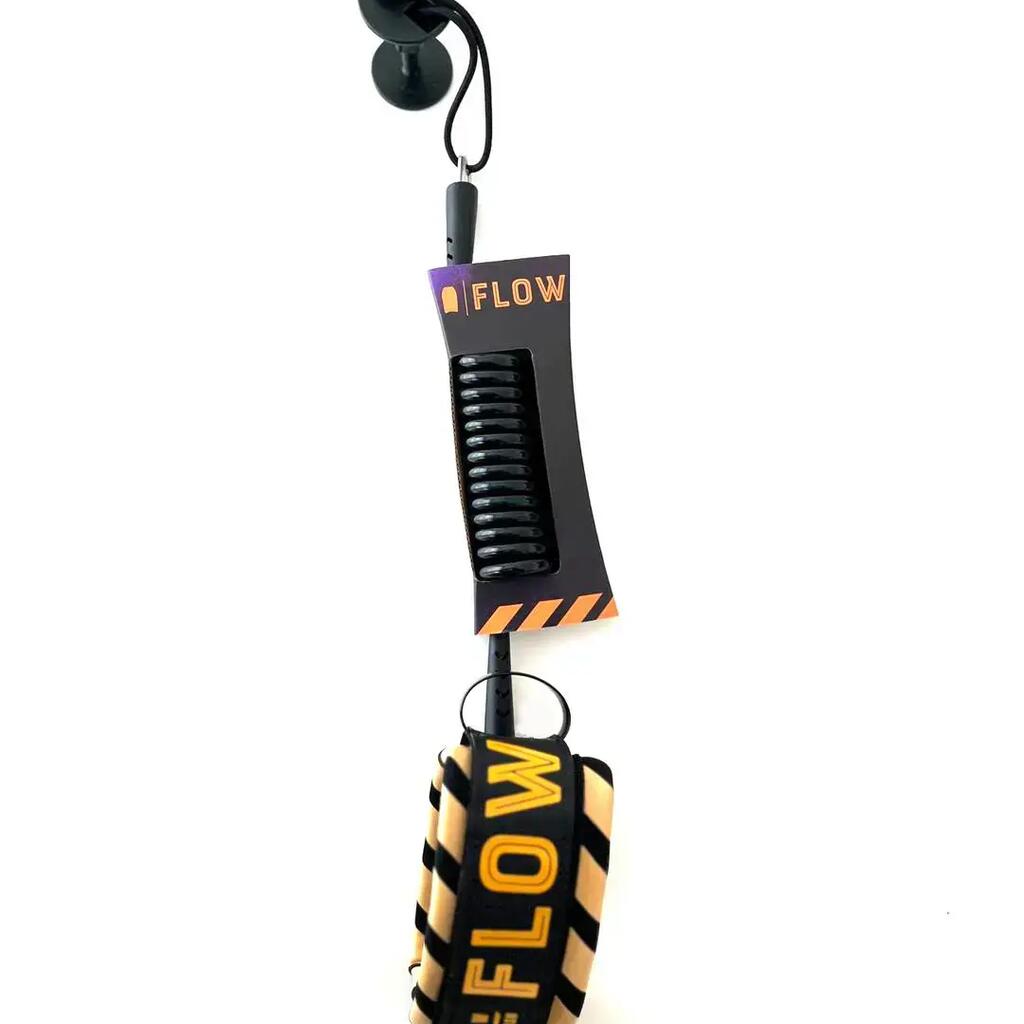 Bodyboard Leash 7mm, Bicep, Ultra-Lightweight, Black/Tangerine