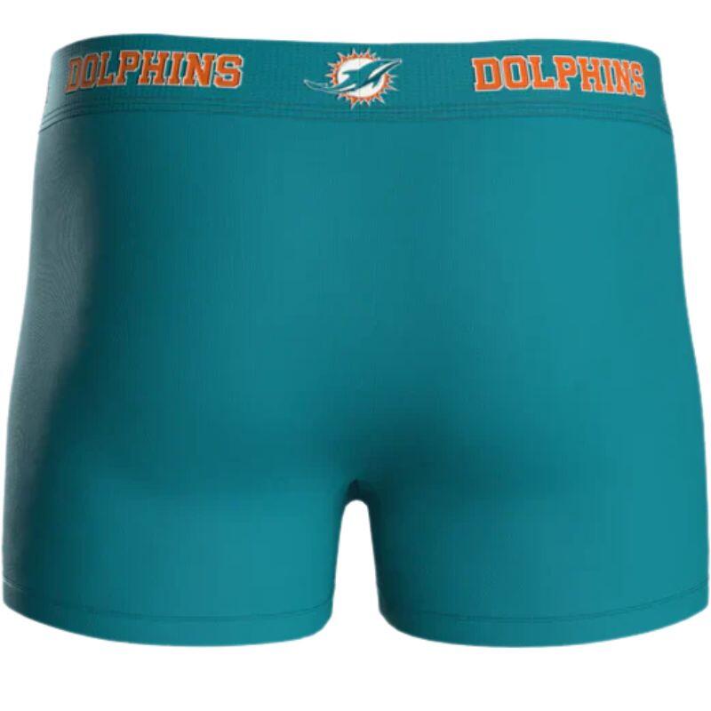 NFL Miami Dolphins 3-Pack 95% Cotton Boxers | Teal/Orange/Blue Size M 2/7
