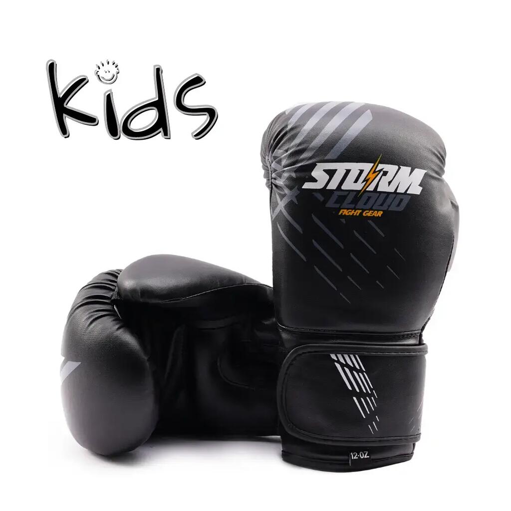 StormCloud Lynx Kids Boxing Gloves Black/Gray 6oz