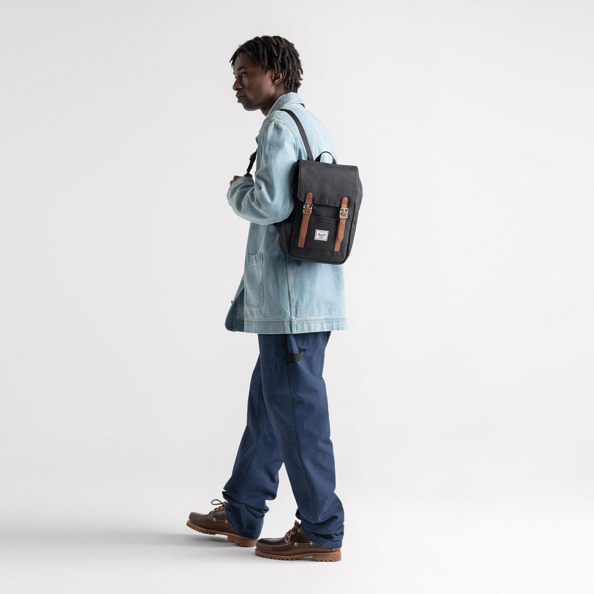 Sac à dos en matières recyclées RETREAT MINI 10L 11398 UNISEXE Noir camel 3/4