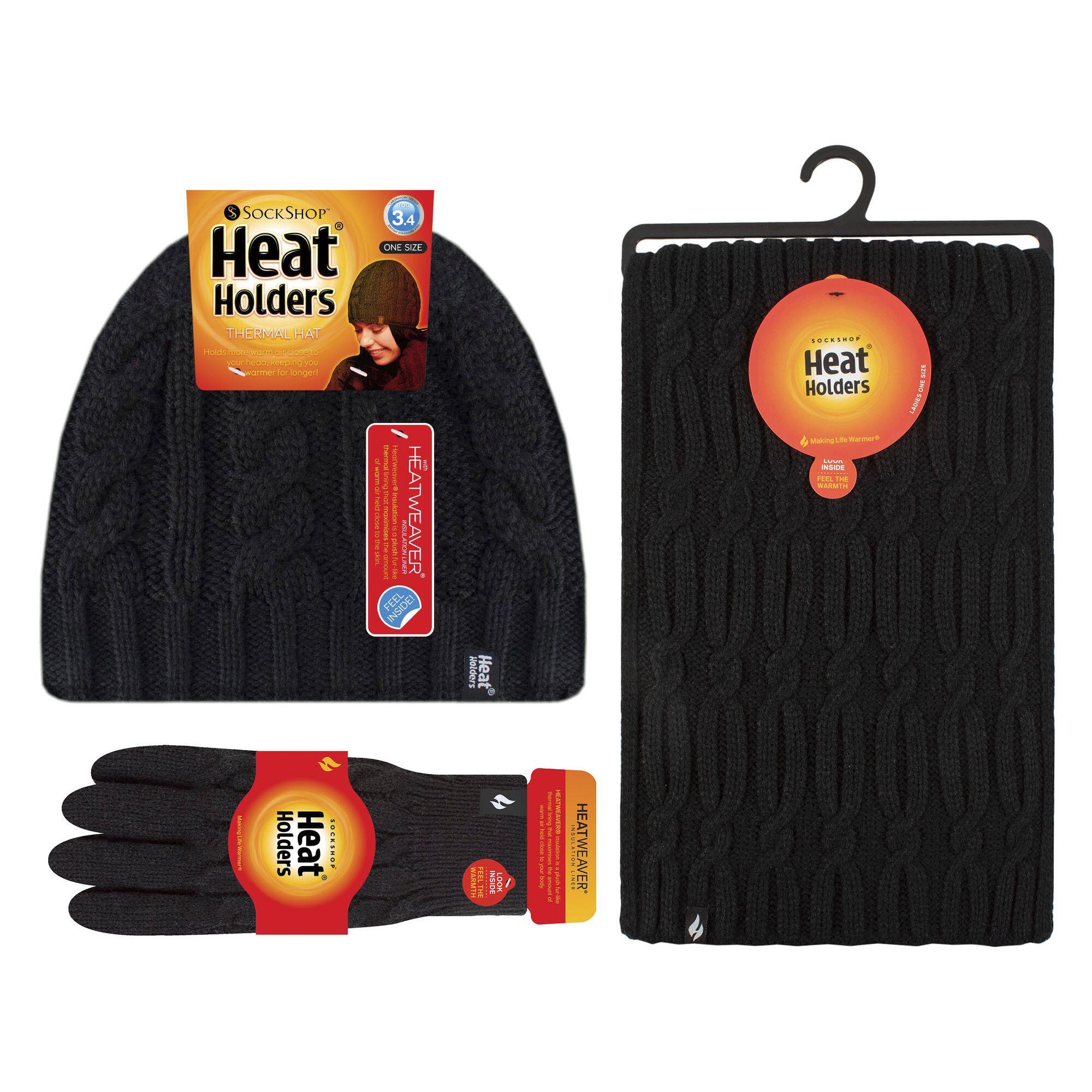 Heat Holders - Damen Thermo Stricken Mutze Schal Handschuhe Set für Winter 2/5