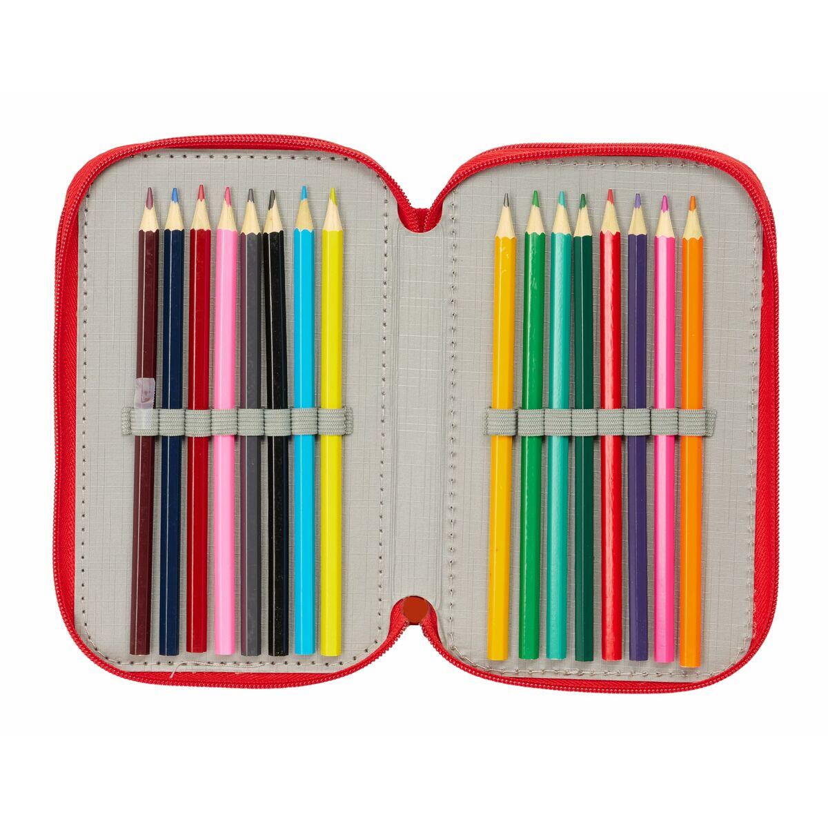 Pochette à crayons triple DISNEY Rouge 5/5