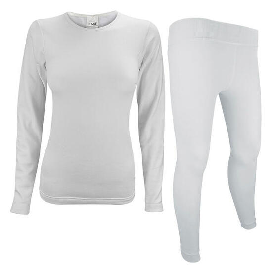 THMO - Damen Langarm Thermo-Set Top & Hose - Kuschelige Winterbekleidung