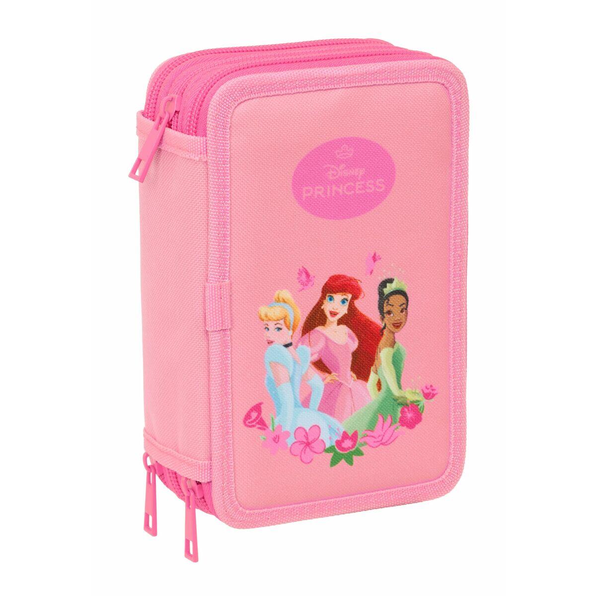 Pochette à crayons triple DISNEY PRINCESS Rose 2/5