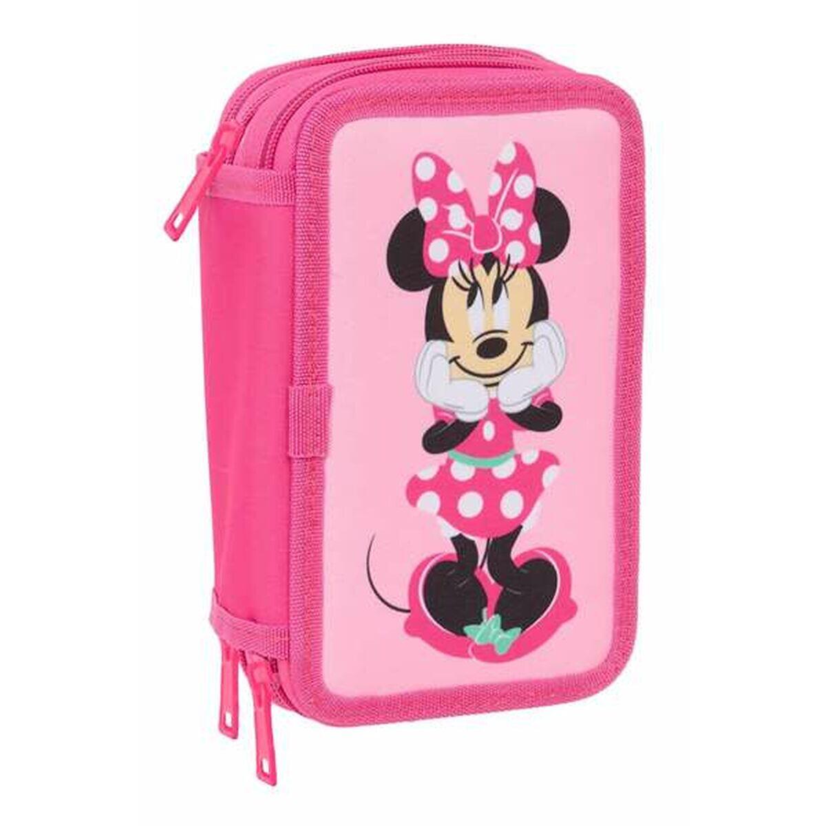Pochette à crayons triple DISNEY Rose 1/5