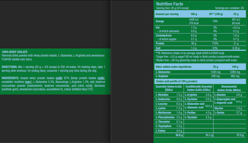 Whey isolate - 100% Whey Isolate - Vanille et Baies 3/3
