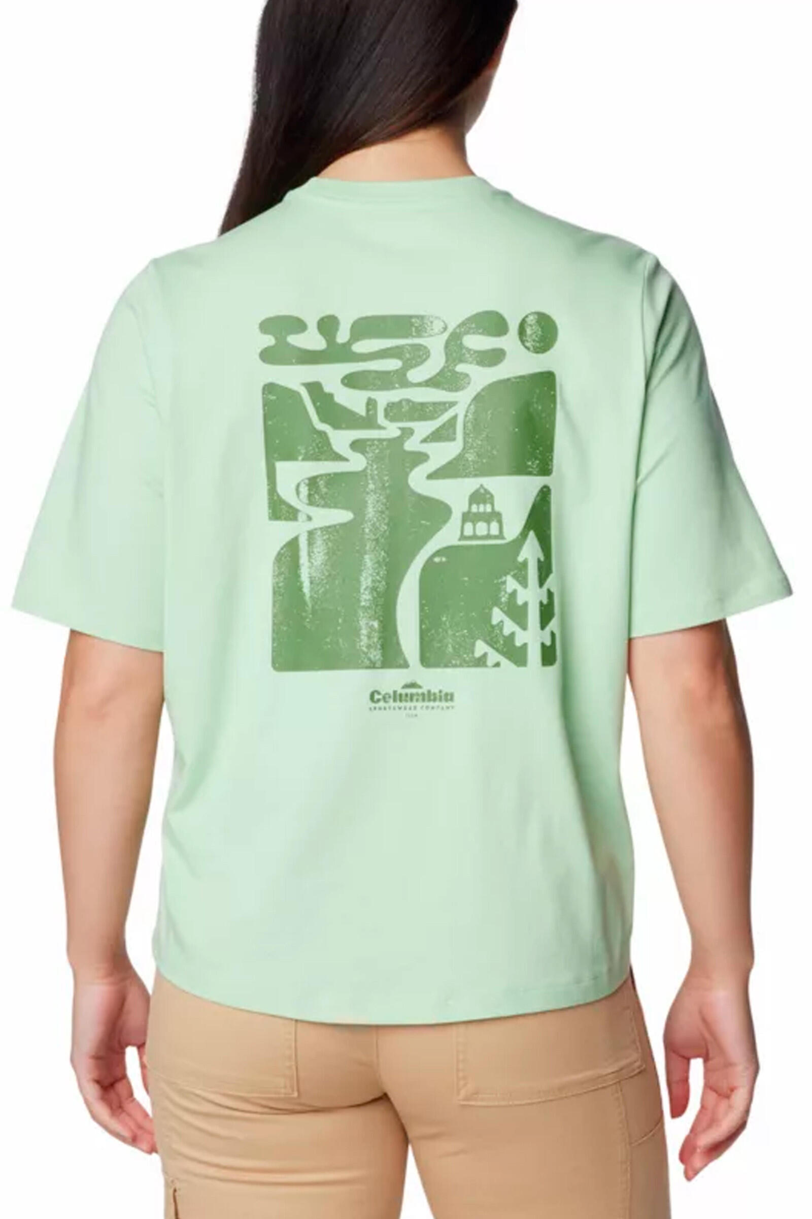 Columbia Camiseta Estampada North Cascades Para Mujer Verde 3/5