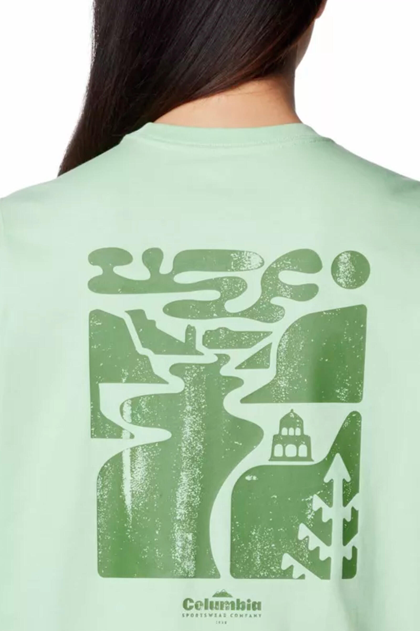 Columbia Camiseta Estampada North Cascades Para Mujer Verde 5/5