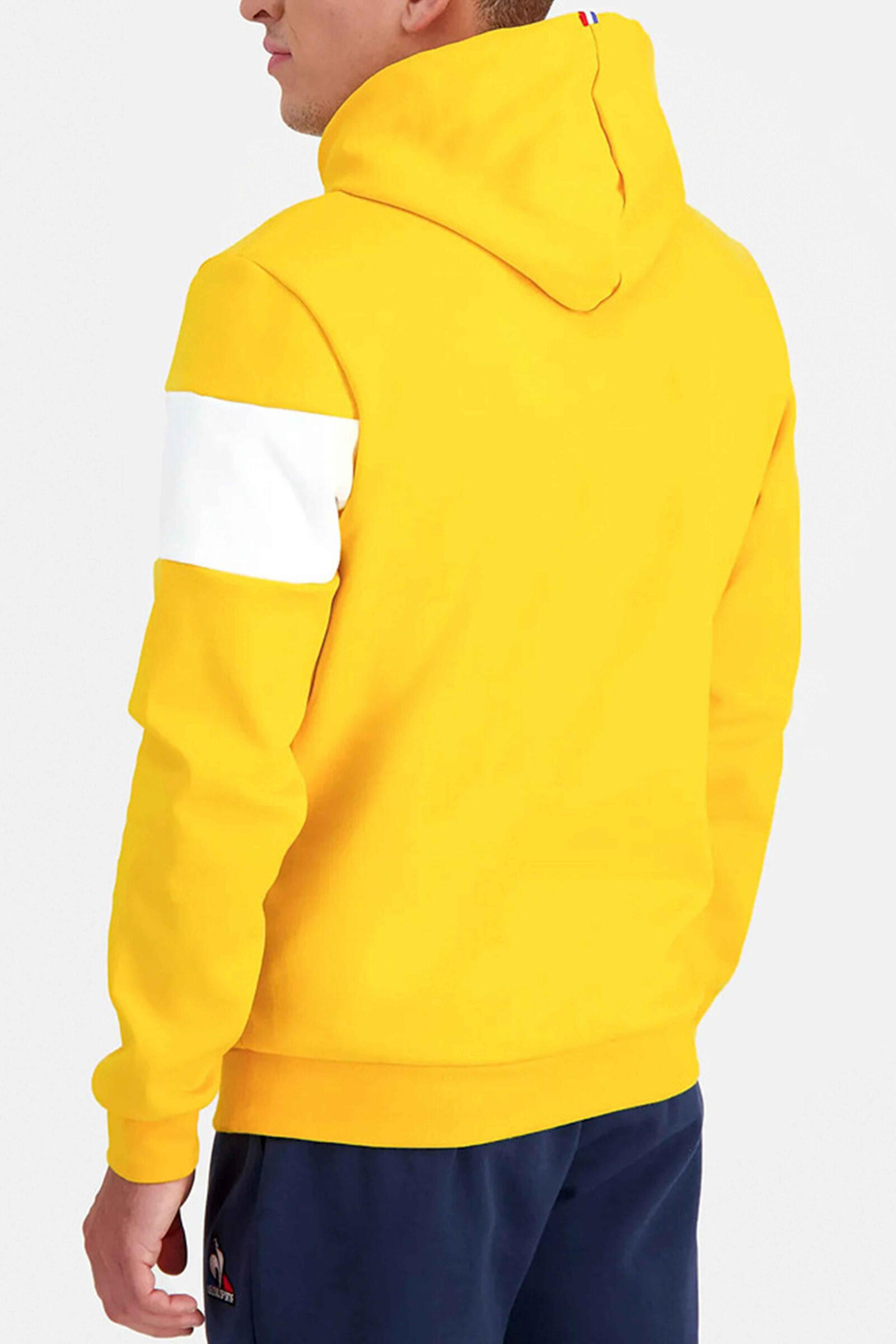 Le Coq Sportif Sudadera Con Capucha De Hombre Bah Nº1 Amarillo/blanco 4/4