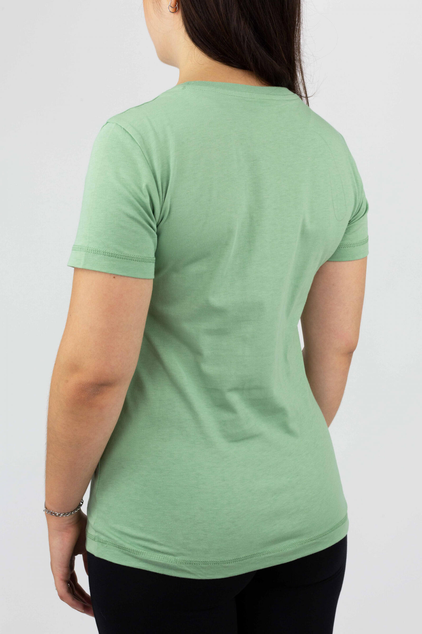 Champion Camiseta Champion Crew Neck Big Logo Verde 3/4