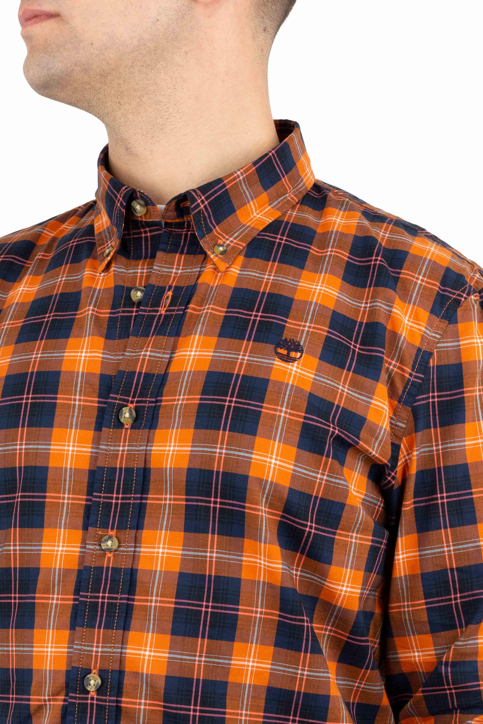 Timberland Camisa De Cuadros Eastham River Naranja 4/4
