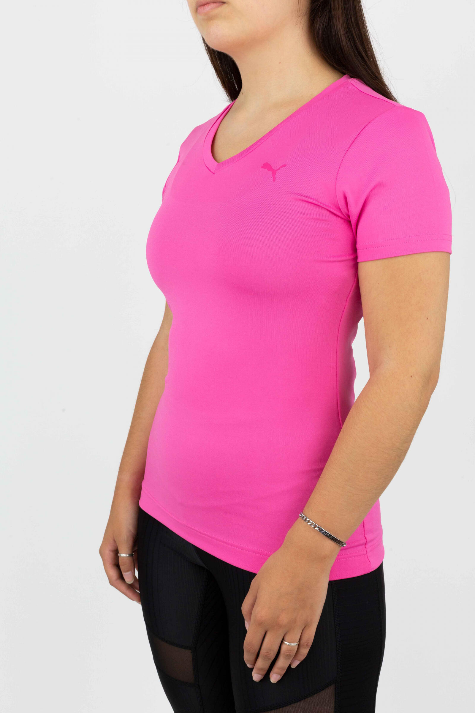 Puma Camiseta Essential V De Manga Corta Rosa 2/4