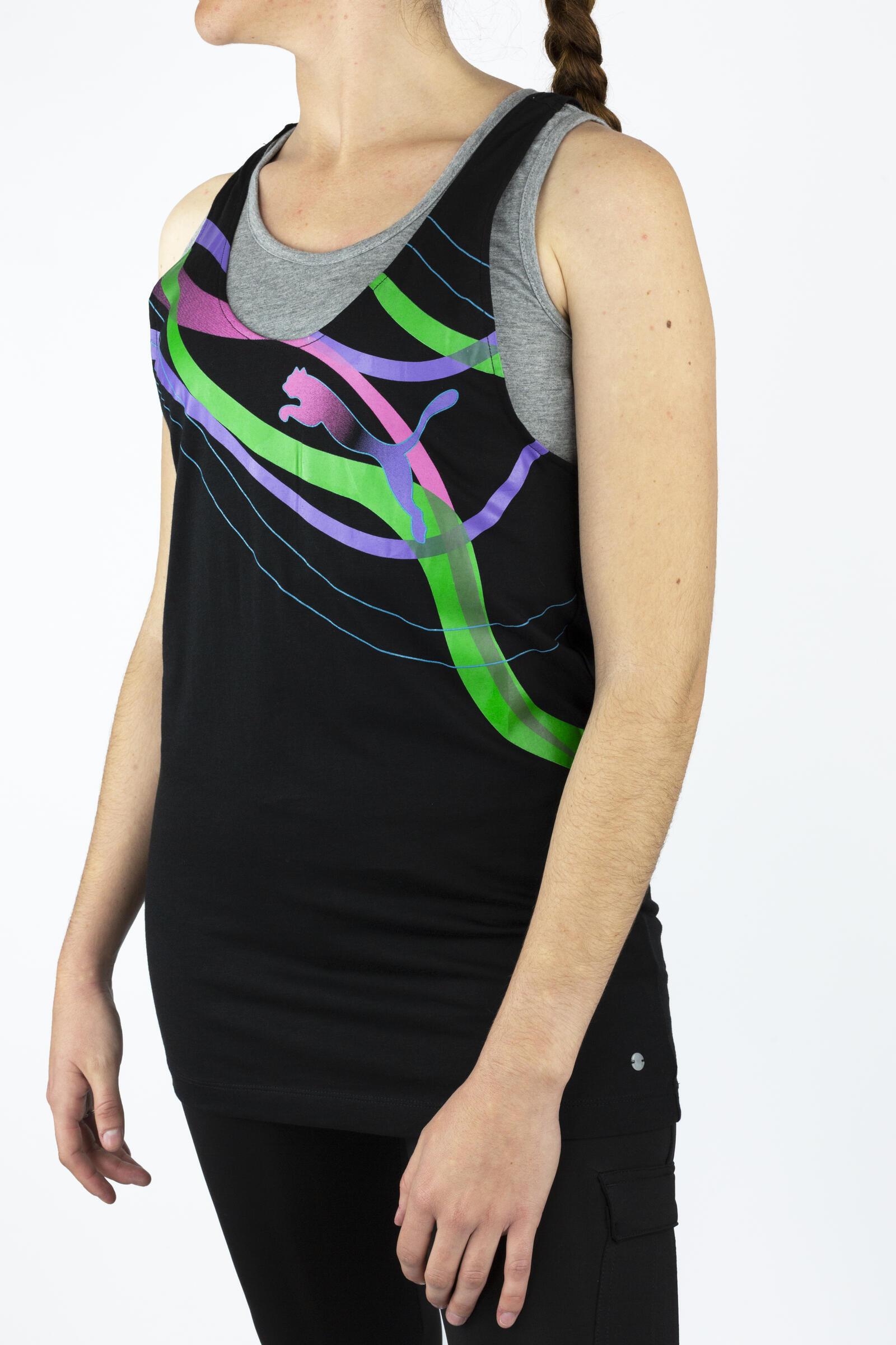 Puma Camiseta Sin Mangas Deportiva Move Long Graphic Negro 2/4