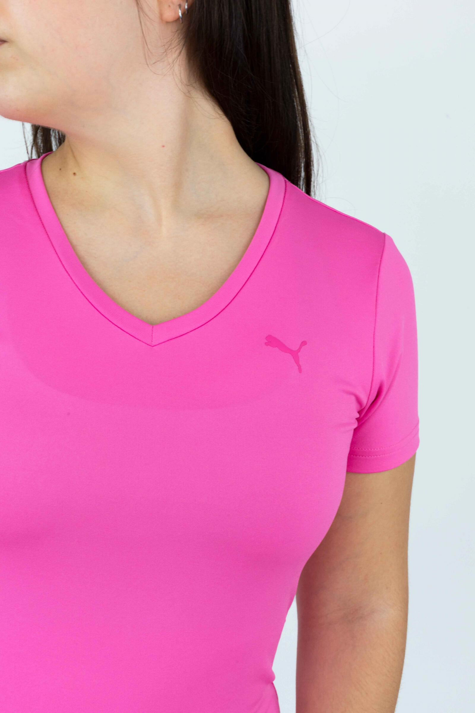 Puma Camiseta Essential V De Manga Corta Rosa 4/4