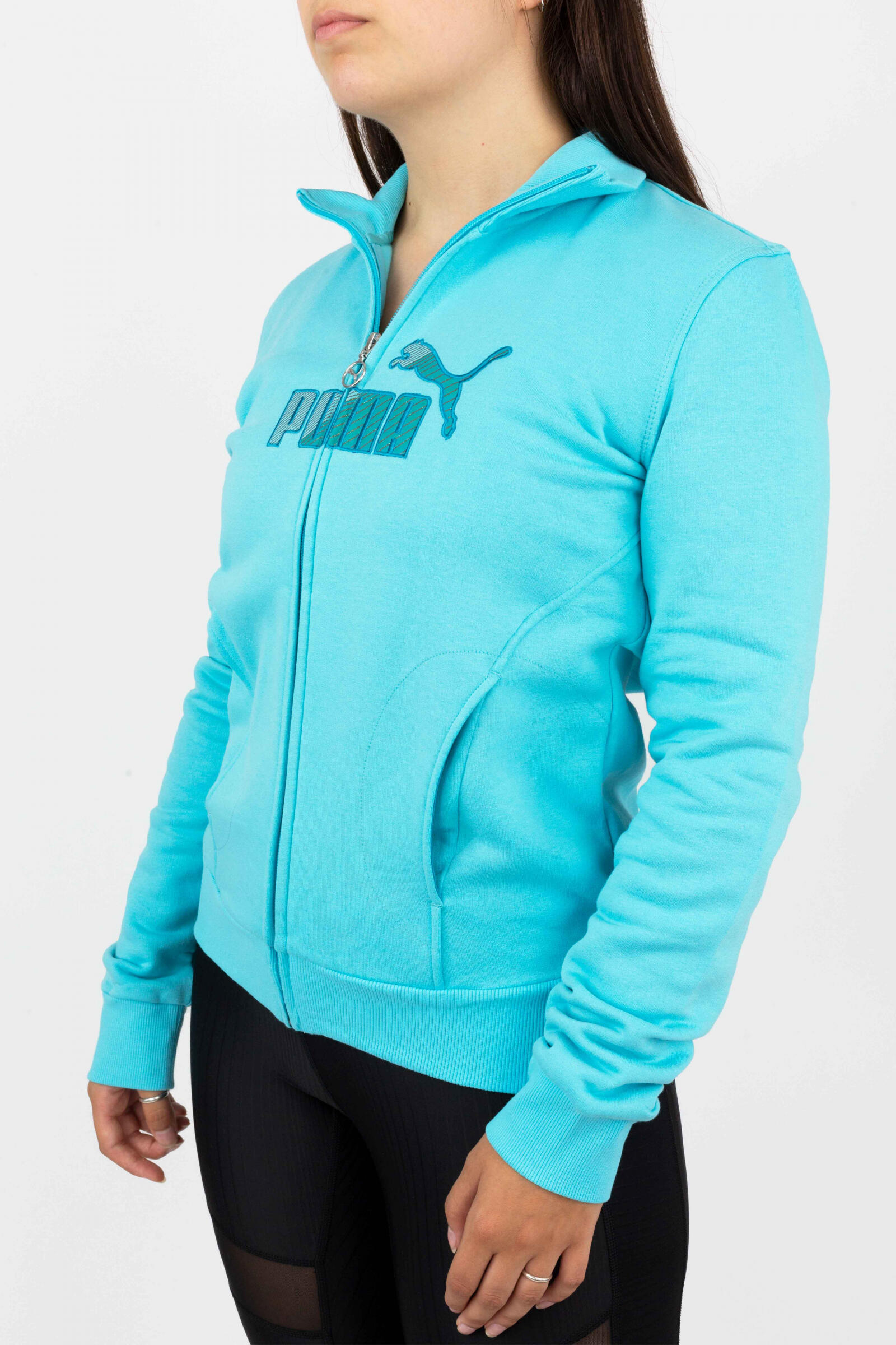 Puma Chaqueta Con Logotipo De Manga Larga Azul 2/4