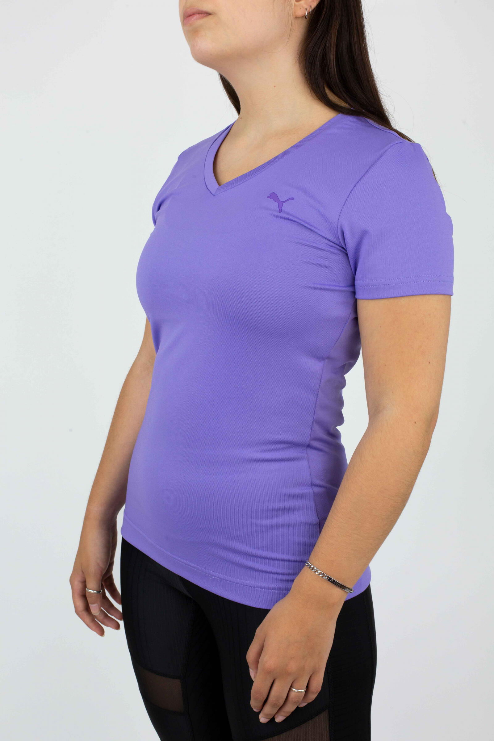 Puma Camiseta Essential V De Manga Corta Morado 2/4
