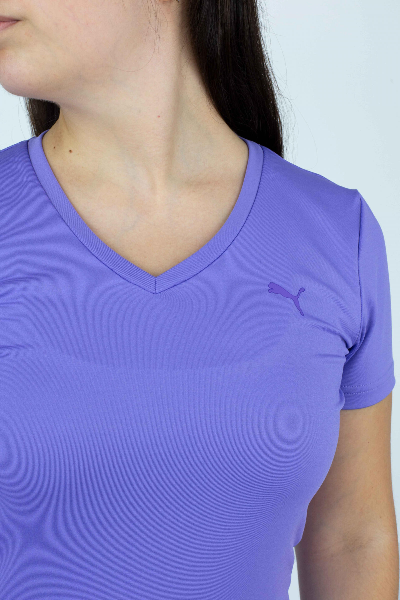 Puma Camiseta Essential V De Manga Corta Morado 4/4