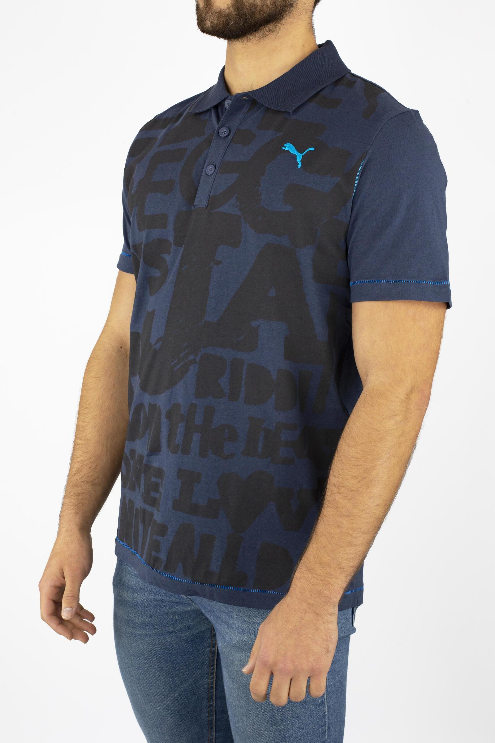 Puma Polo De Manga Corta Azul 3/4