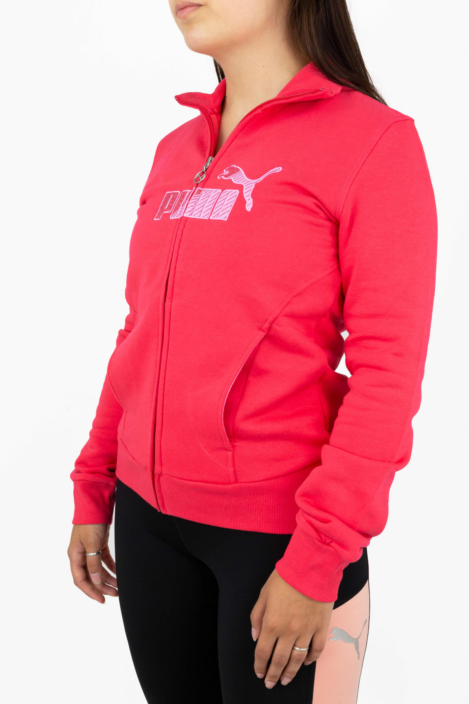 Puma Chaqueta Con Logotipo De Manga Larga Fucsia 2/4