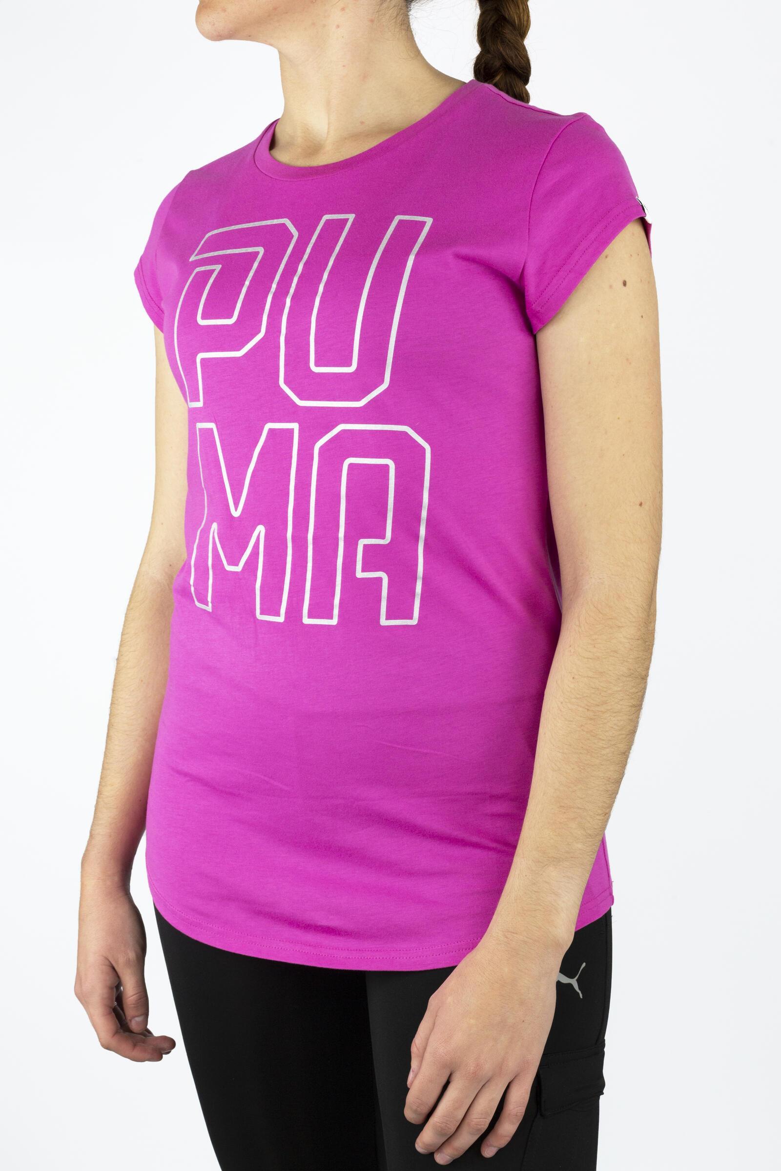 Puma Camiseta De Manga Corta Swagger Font Rosa 2/4