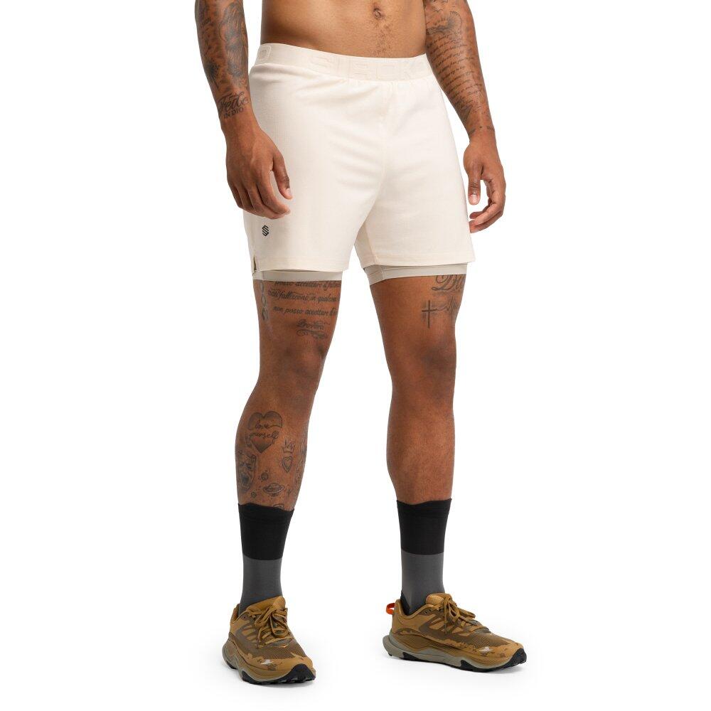 SIROKO Men Hiking 's 2-in-1 trail running shorts Overland Stone Beige