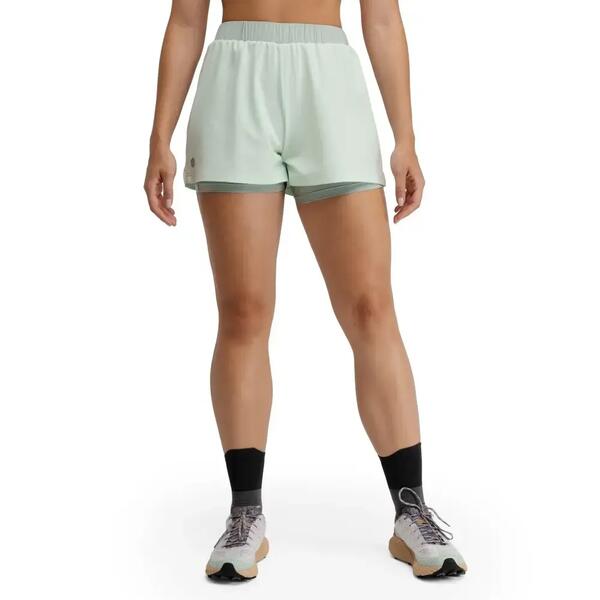 SIROKO Pantalón corto doble capa trail running mujer senderismo Araroa Mint Verde