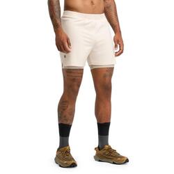 Short double couche trail running homme Randonnée Overland Stone Beige