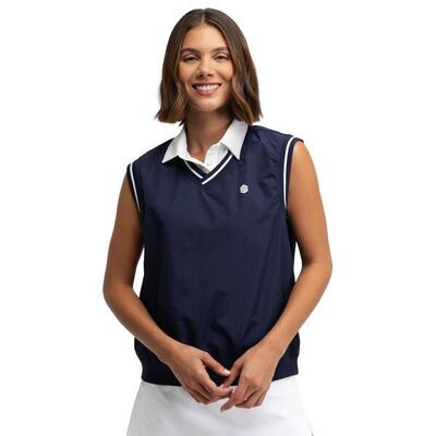 Gilet antivento da golf da donna Grace Navy Blu