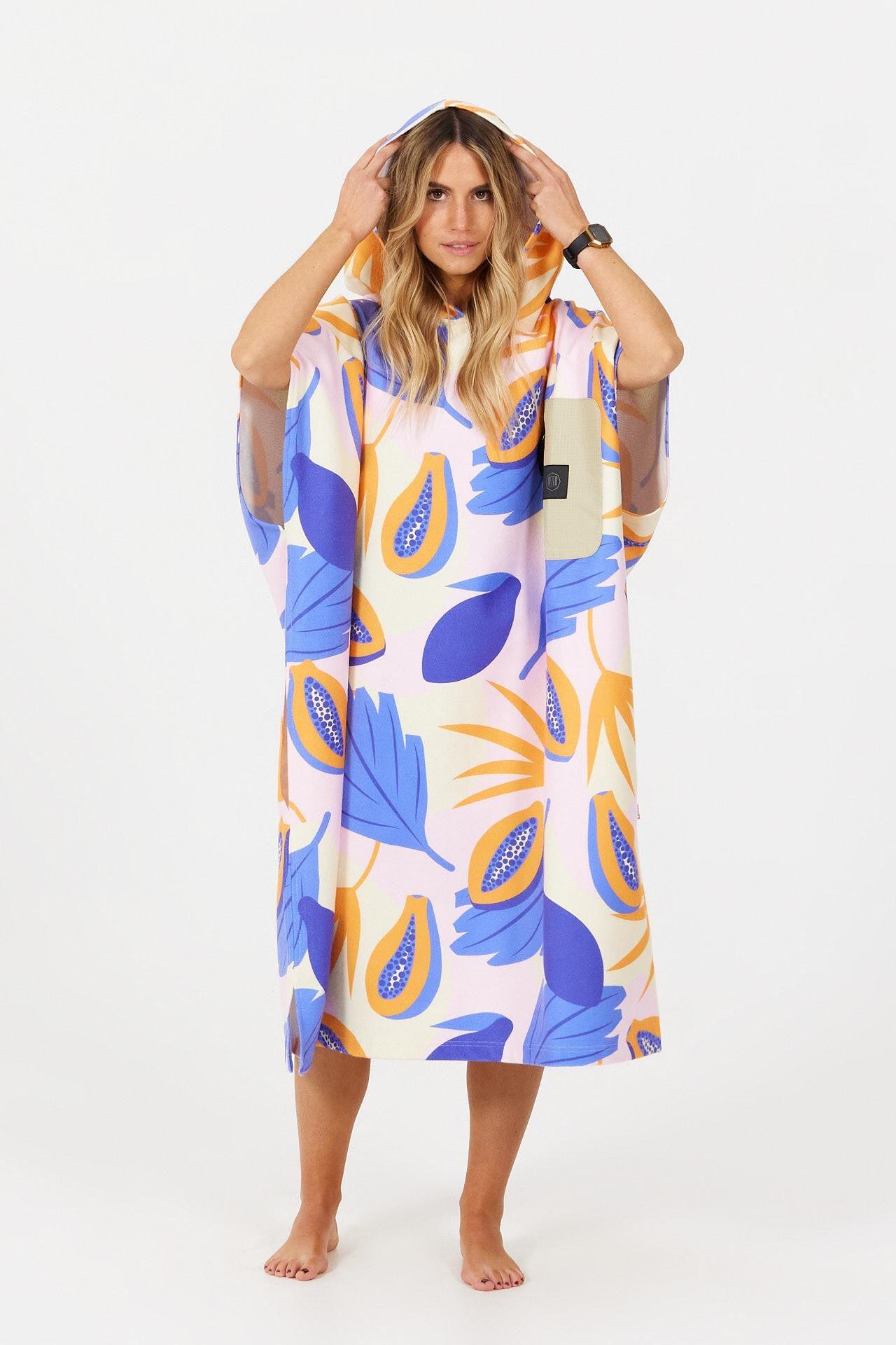 Poncho Surf Adulte - Tech Pocket - Papaya