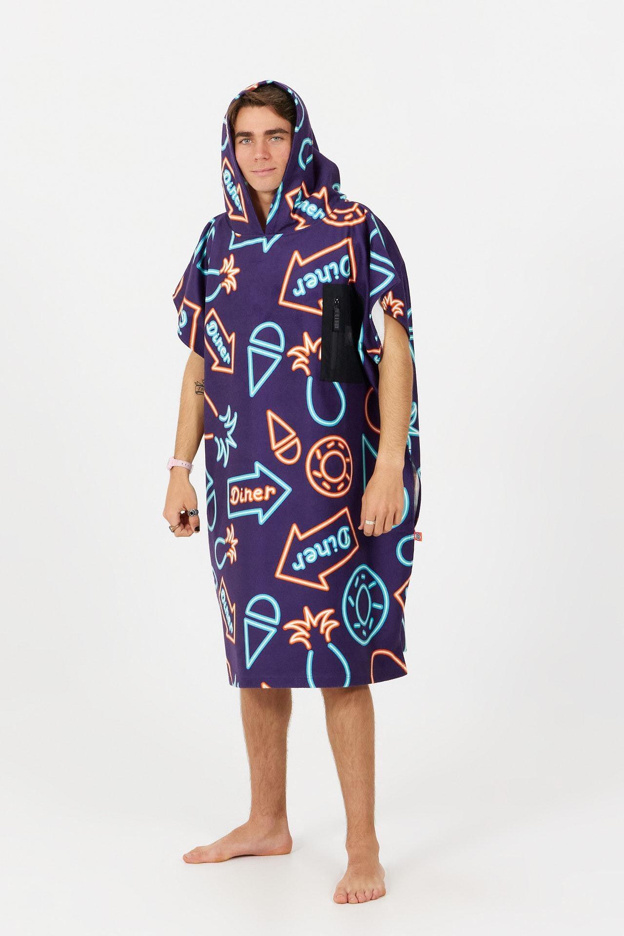 AFTER ESSENTIALS Poncho de Surf Adulto – Tech Pocket – Neon