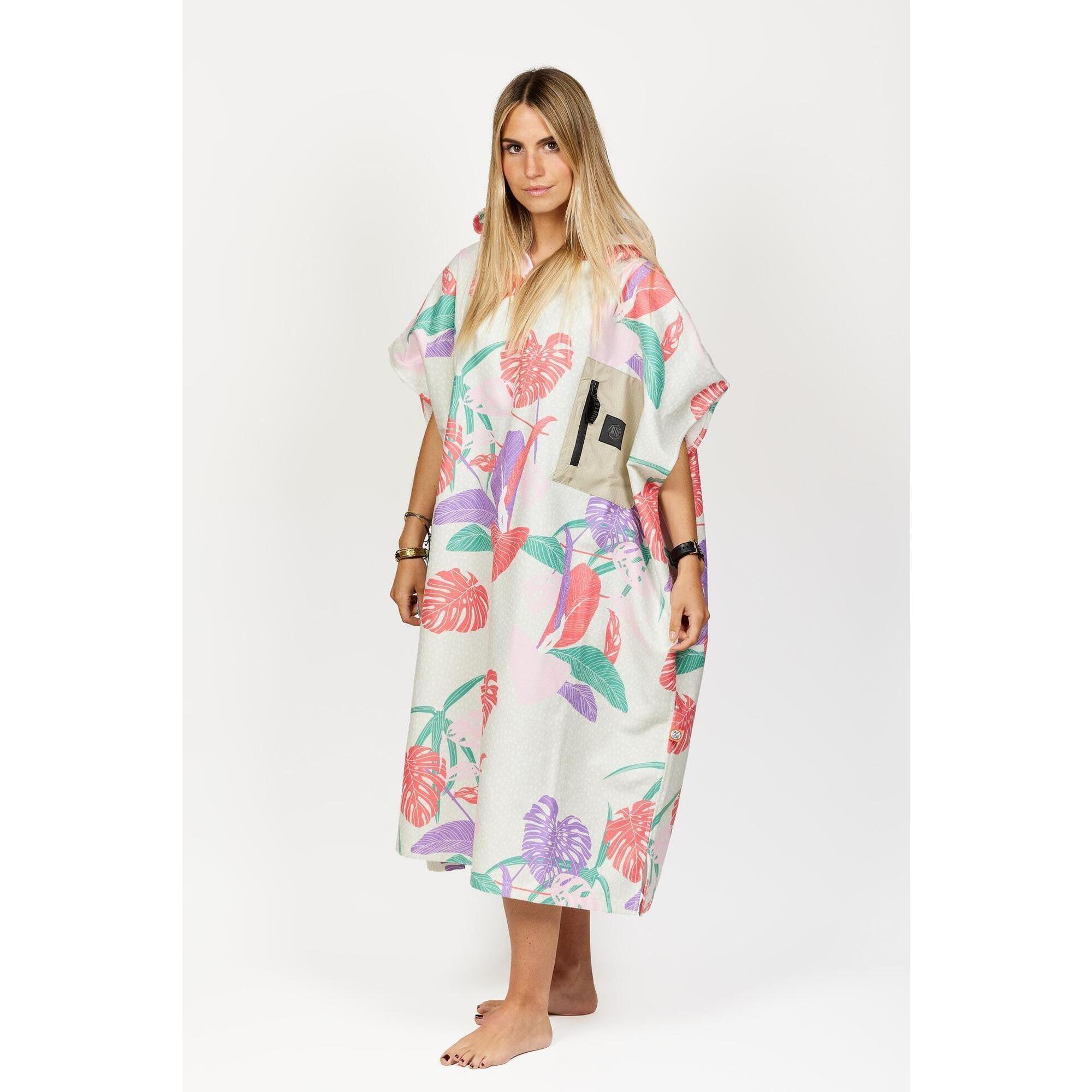 After Essentials - Poncho Surf Adulte - Tech Pocket - Lauriane - Serviette Poncho - Rose - Taille Unique - Decathlon