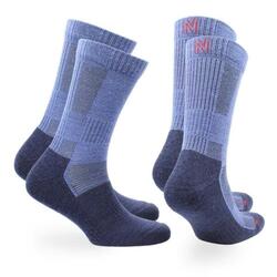 2 Paires - Chaussettes Randonnée 60% Laine Mérinos - Anti-Ampoules Leonardo