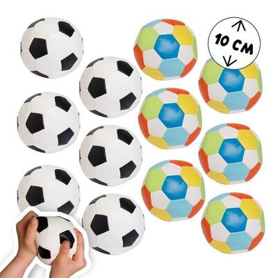 12er Set Mini Softbälle für Kinder, Ø 10 cm, extra weich, schwarz-weiß & bunt