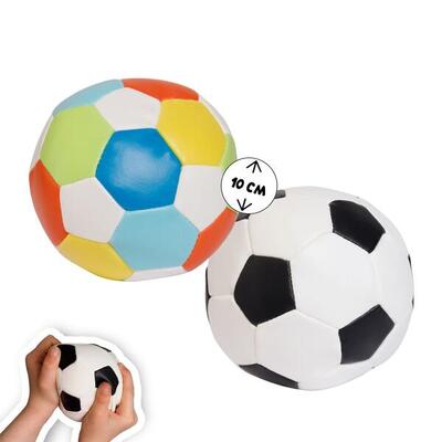 2er Set Mini Softbälle für Kinder, Ø 10 cm, extra weich, schwarz-weiß & bunt