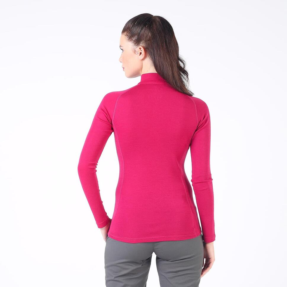 Vega - damska koszulka 100% merino wełna 195 g/m² z zamkiem YKK