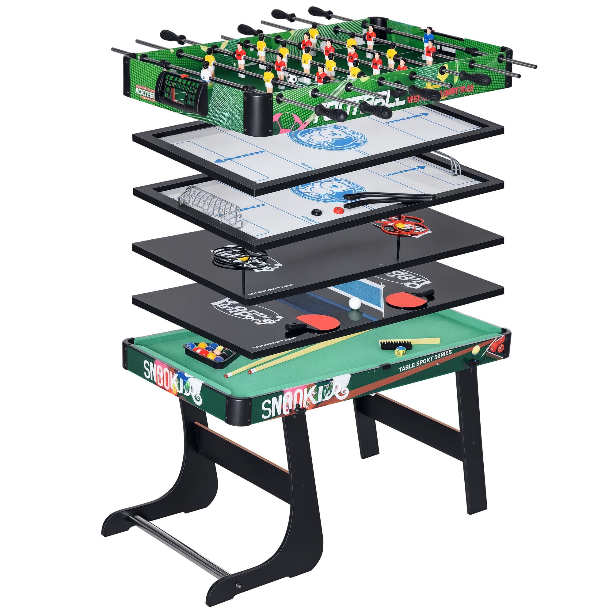 HOMCOM Mesa de Jogos 6 em 1 118x104x71 cm Multicor HOMCOM