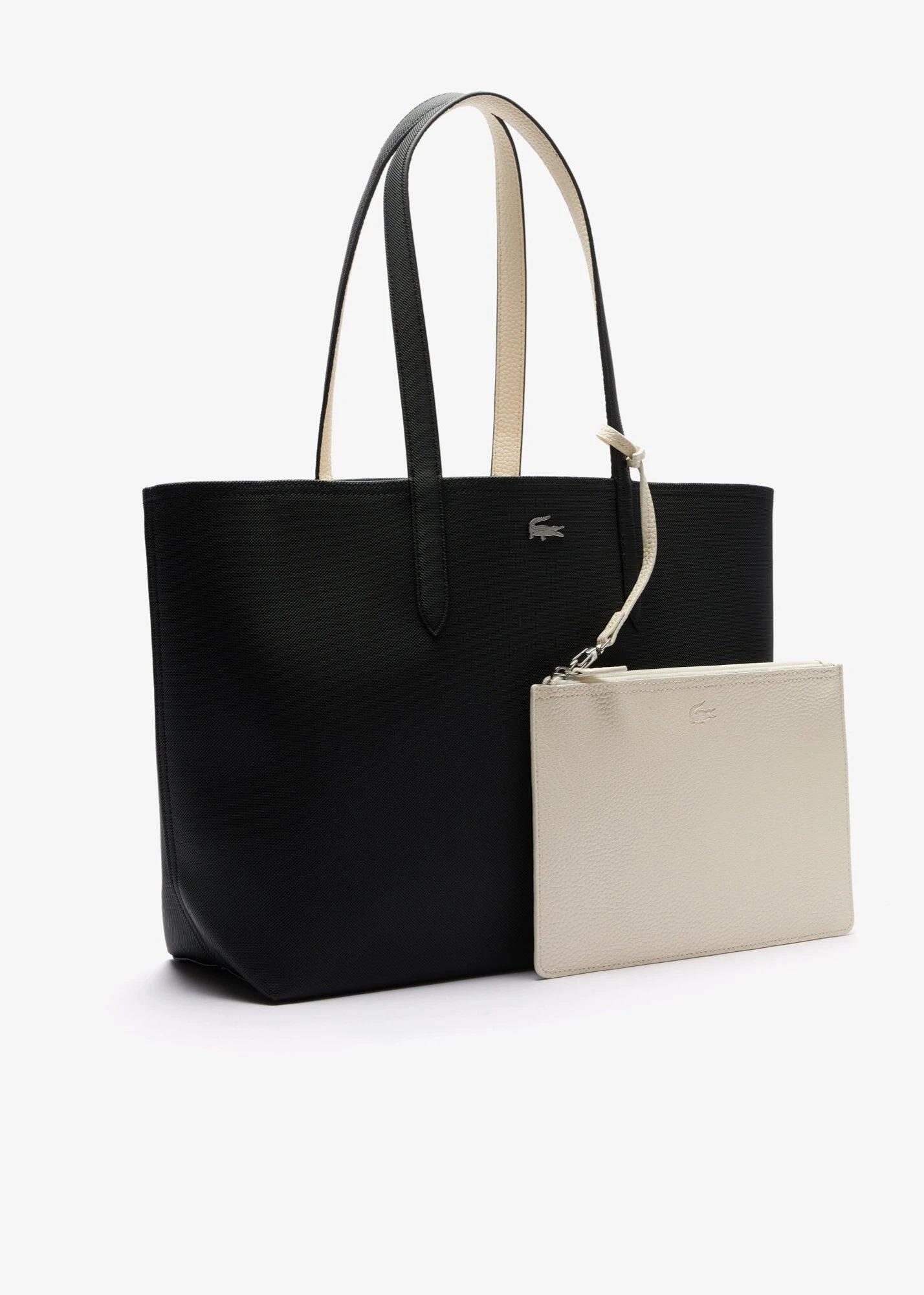 Bolso Tote Negro Lacoste Anna Reversible con Estuche Noir Farine 3/7