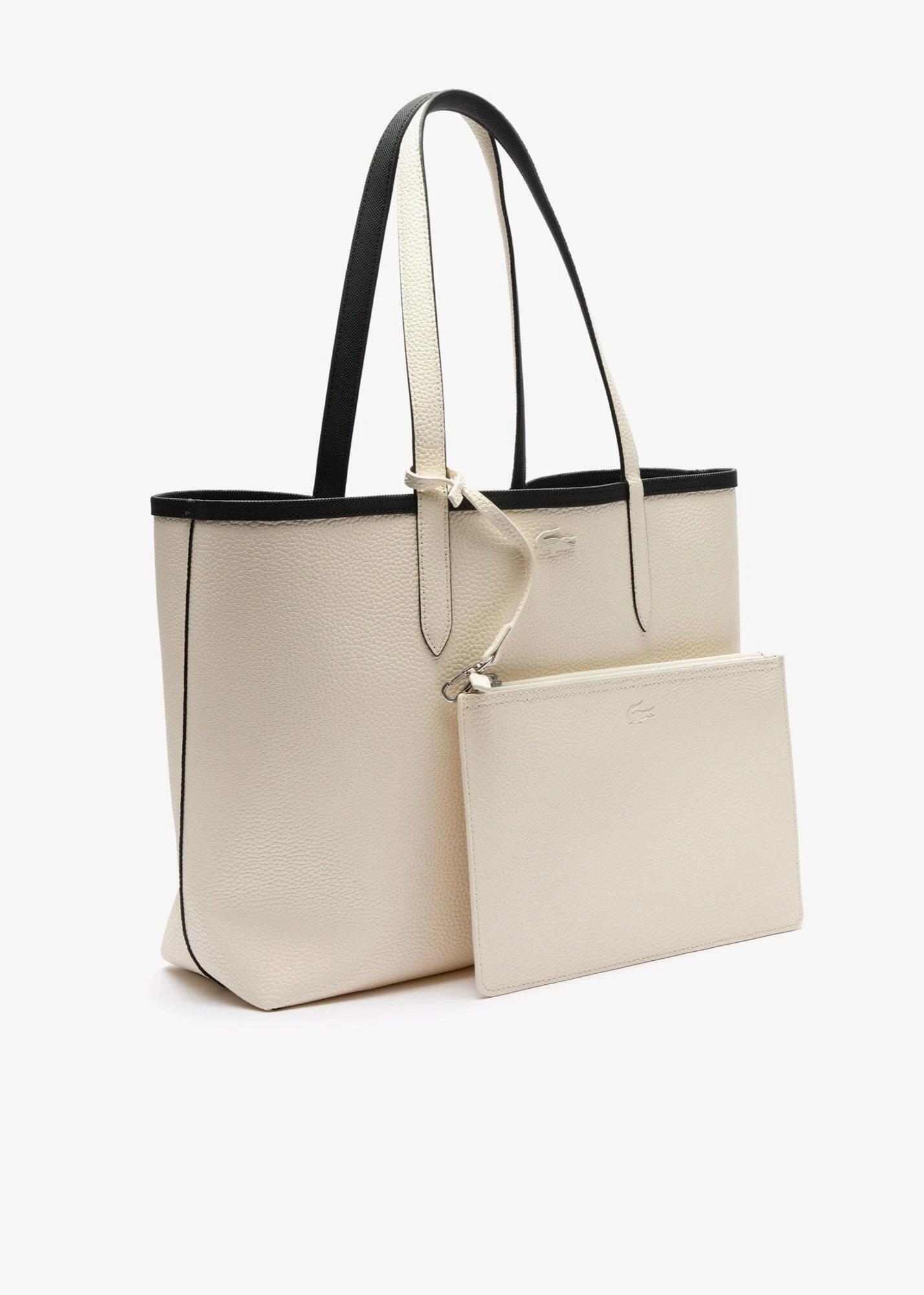 Bolso Tote Negro Lacoste Anna Reversible con Estuche Noir Farine 4/7