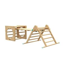 Cube d'escalade, triangle et toboggan MONTESSORI Bois FSC®