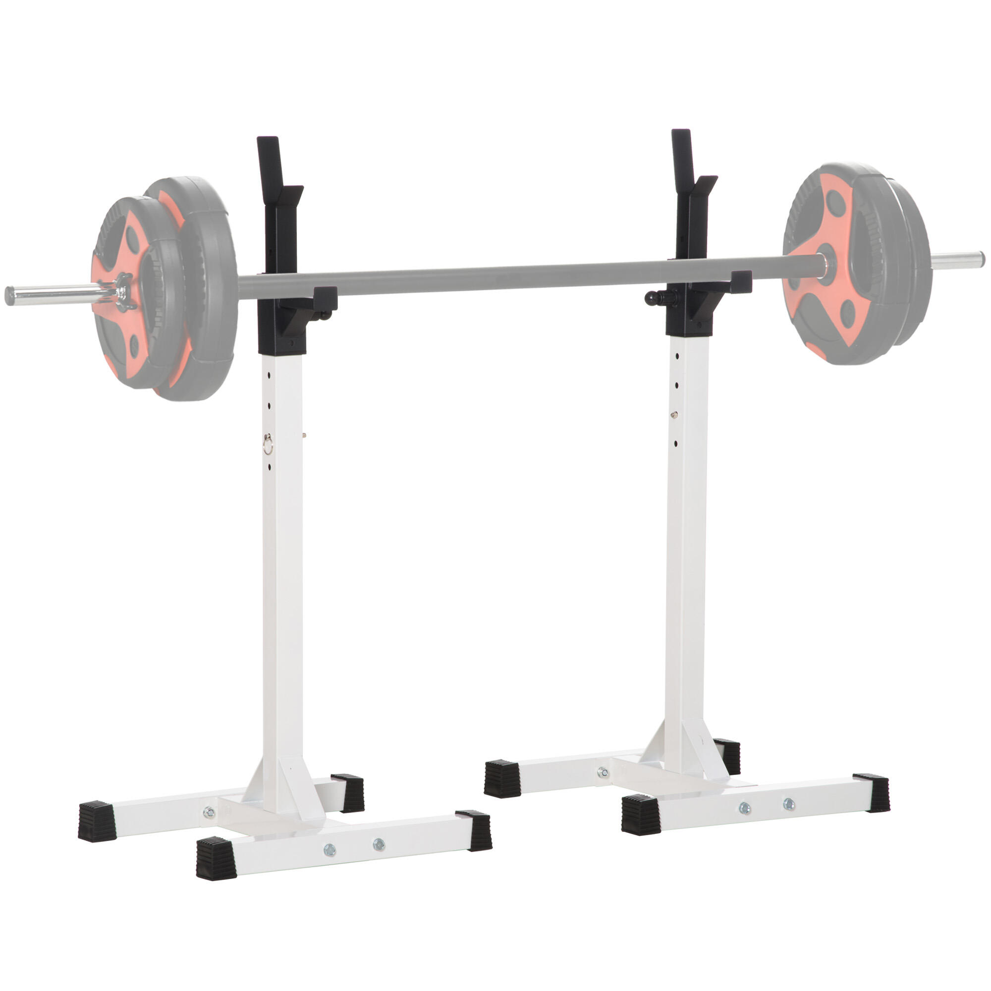 HOMCOM Suporte para Barras de Pesos 52x48x160cm Branco e Preto HOMCOM