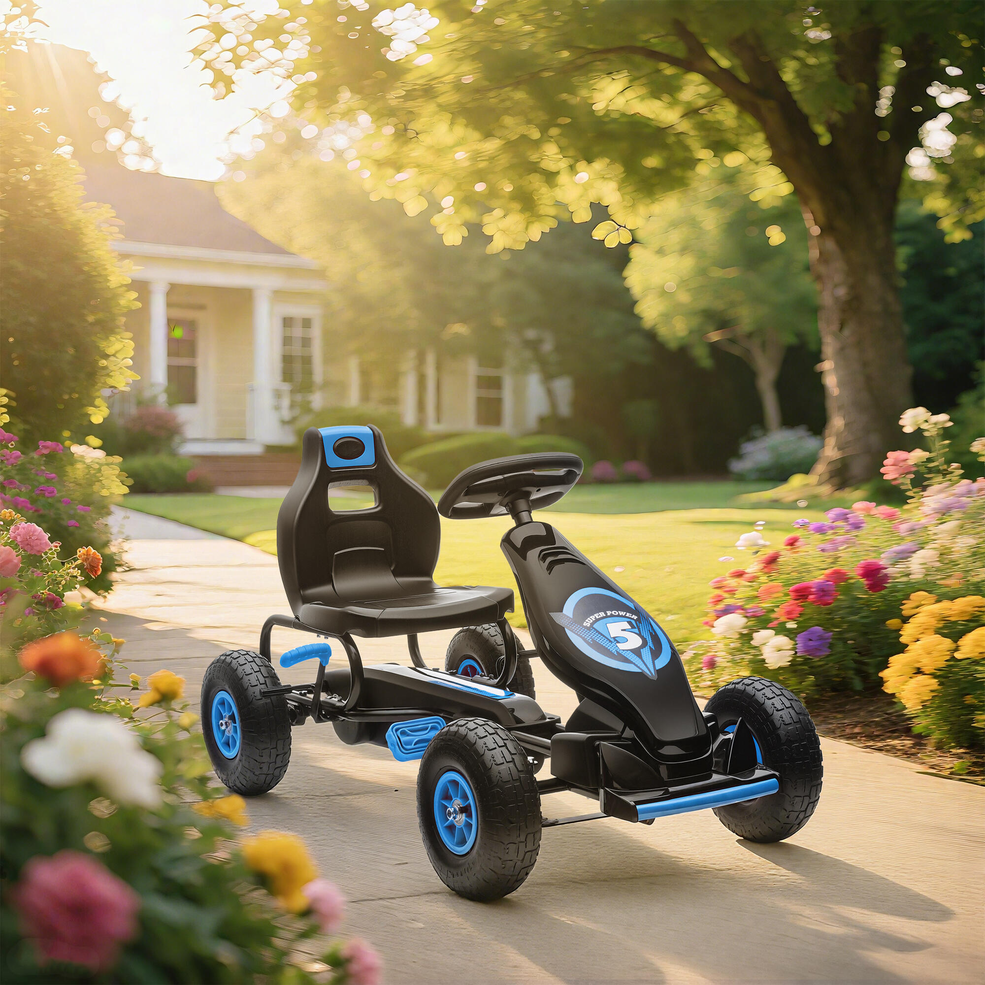 Kart a pedal 121x58x61cm azul HOMCOM 5/7