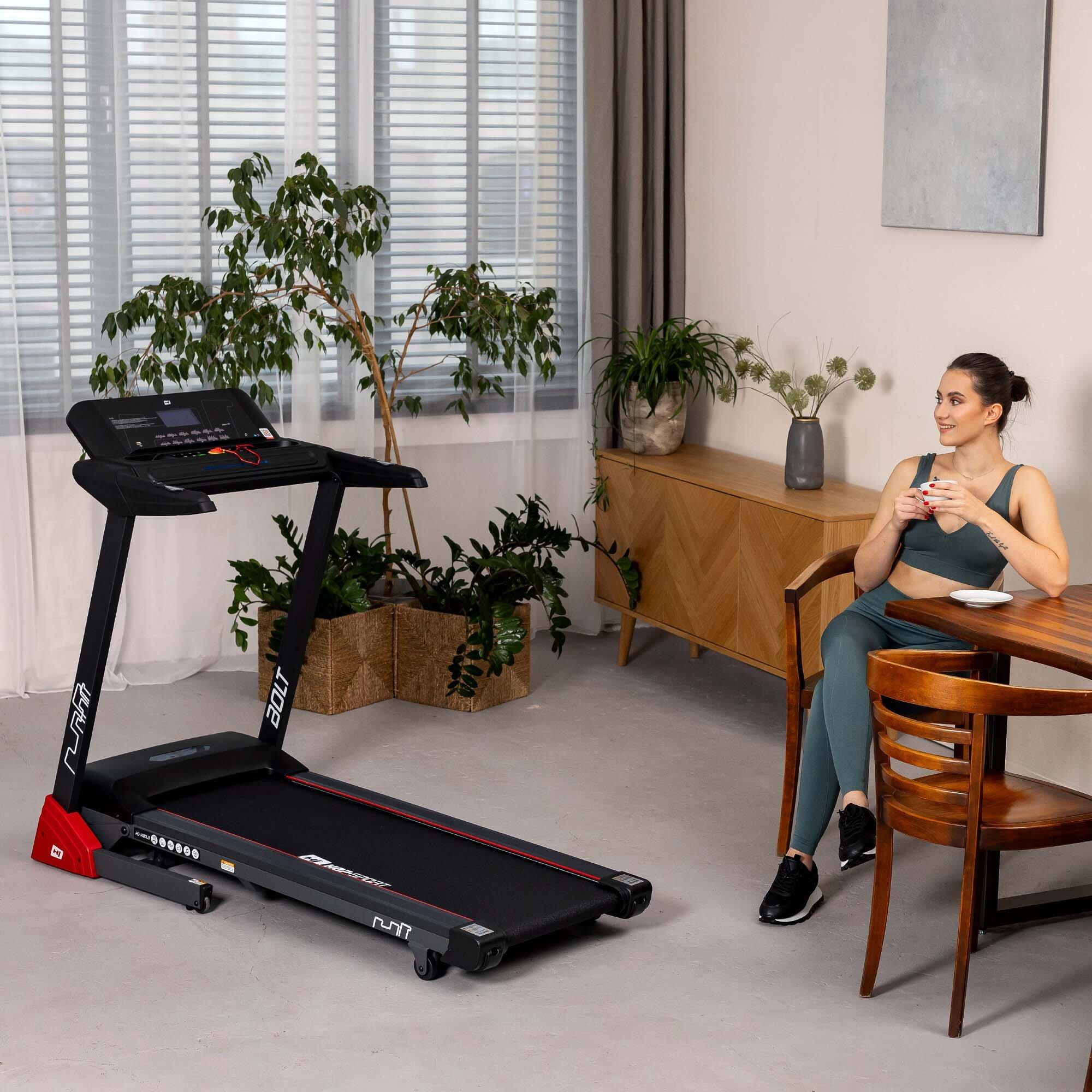 Tapis de course pliable 0,8 - 14 km/h HS-1400LB Bolt, connecté Bluetooth et App 7/7